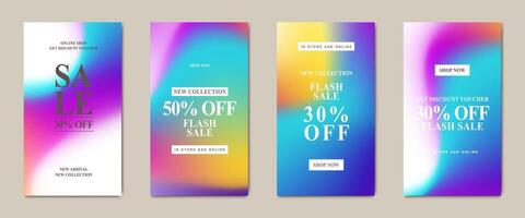 promotion web banner for social media mobile apps. Elegant sale and discount promo backgrounds with abstract gradient mesh. Email ad newsletter layouts vector