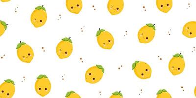 cute lemon seamless pattern background vector