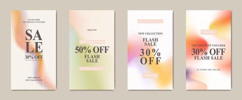 promotion web banner for social media mobile apps. Elegant sale and discount promo backgrounds with abstract gradient mesh. Email ad newsletter layouts vector