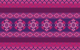 Knitted pattern seamless fabric purple color tone. traditional knitted pattern ethnic style. Designed for background ,wallpaper ,carpet ,clothing ,knitted pattern ,fabric ,pixel art ,textile vector