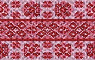 Knitted pattern seamless fabric red color tone. traditional knitted pattern ethnic style. Designed for background ,wallpaper ,carpet ,clothing ,knitted pattern ,fabric ,pixel art ,textile vector