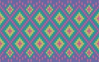 Knitted pattern seamless fabric pastel color tone. traditional knitted pattern ethnic style. Designed for background ,wallpaper ,carpet ,clothing ,knitted pattern ,fabric ,pixel art ,textile vector