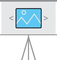 Slideshow, projector, presentation line icon for web site and mobile app vector