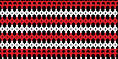 Red and white background hexagonal strands and knitting vector