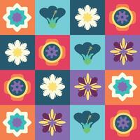 colorful design with flowers and blossoms in the center. suitable for background vector