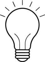 A light bulb is lit up and is the main focus of the image vector