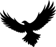 A black and white drawing of an eagle with its wings spread out vector