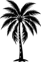 A black and white drawing of a palm tree vector