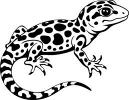 A black and white drawing of a lizard with a black and white pattern vector