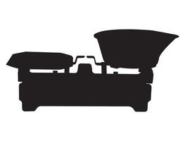 Weight scale silhouette on white background vector