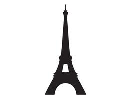 Eiffel tower silhouette on white background vector