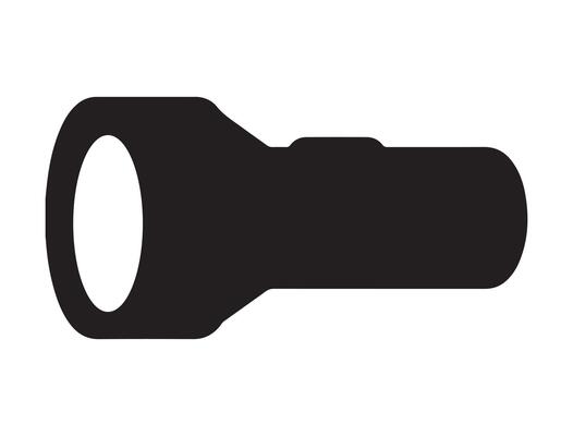 Flashlight silhouette on white background