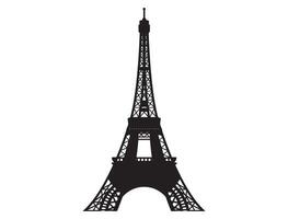 Eiffel tower silhouette on white background vector