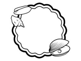 Seashell Frame Outline Background Illustration vector
