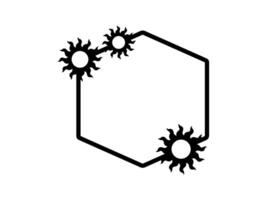 Sun Line Art Frame Background vector