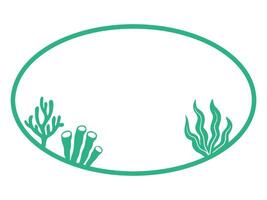 Frame Summer Sea Sketch Line Art vector
