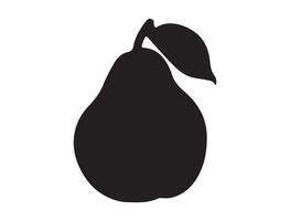 Pear silhouette on white background vector
