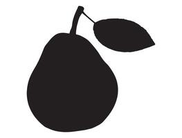 Pear silhouette on white background vector