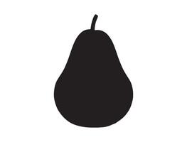 Pear silhouette on white background vector