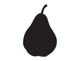 Pear silhouette on white background vector