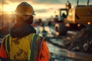 A man wearing a yellow helmet photo