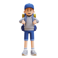 3D Traveller Character Pointing Downward png