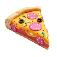 Pizza Slice Icon 3D on Transparent Background png
