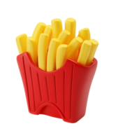 3D rendering fries icon transparent background png
