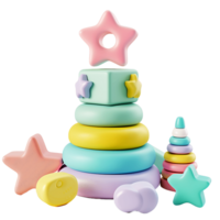 3D render of baby toy transparent background png