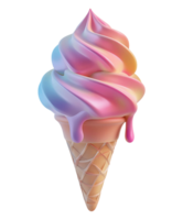 3d Renderização gelo creme ícone transparente fundo png