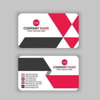 black business card with red triangle shapes design vector