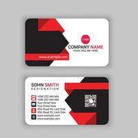 black business card with red triangle shapes design vector