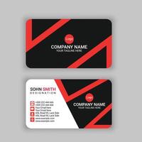 black business card with red triangle shapes design vector