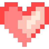 Heart cartoon icon in pixel style vector
