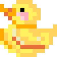 Duck cartoon icon in pixel style vector