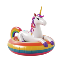 Unicorn Float on Inflatable Ring, AI-Generative png