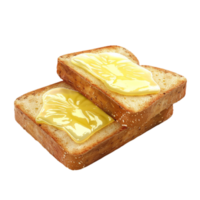 Two Slices of Bread with Butter on Them on Transparent Background png