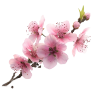 Pink Flowers on a Branch with AI-Generative png