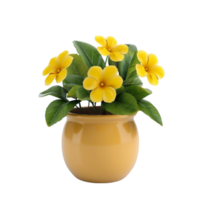 Yellow Flowers in a Pot AI-Generative png