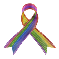 Colourful Ribbon Pride Day Rendering on Transparent Background png