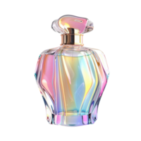 Rainbow Colored Perfume Bottle on Transparent Background png