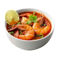 Shrimp Soup with Lime and Cilantro On Transparent Background png