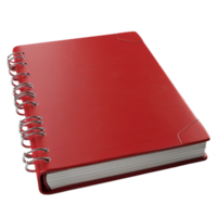 Red Notebook with Spiral Binding on White Background Genereted AI png
