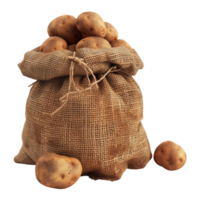 Potatoes in a Sack on a White Background Genereted AI png