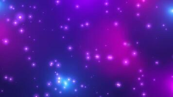 Abstract fairy-tale background with a spray of magic particles and the glow of shining stars. in cartoon style. Seamless looping animation video