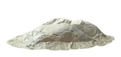Isolate large realistic rock on sand cut out transparent backgrounds 3d rendering png