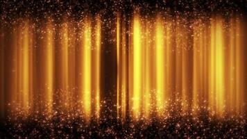 Abstract luxurious background for opening or awarding. Gold glitter particles with bokeh glow on an abstract elegant background. video