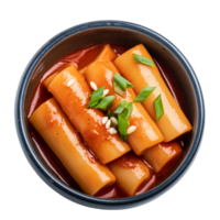 Tteokbokki on plate, korean food png