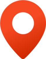 realistic map pin pointer icon. red address and location symbol. paper cut style png