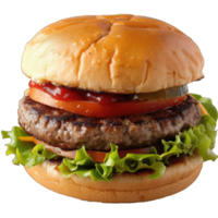 hamburguesa con suave bollo y vegetales png
